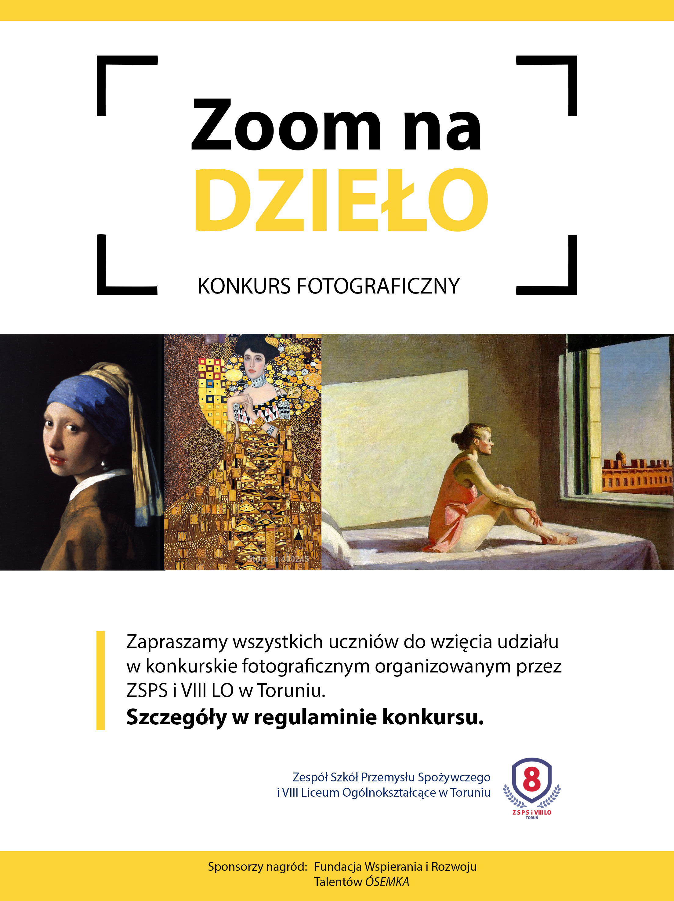 Plakat promujący konkurs Zoom na DZIEŁO