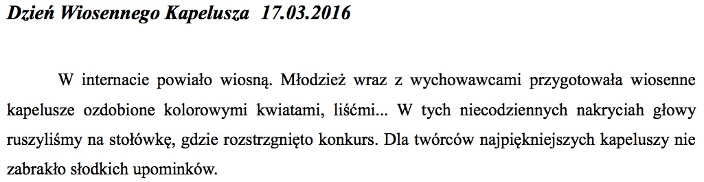 dzień wesołego kapelusza - informacja