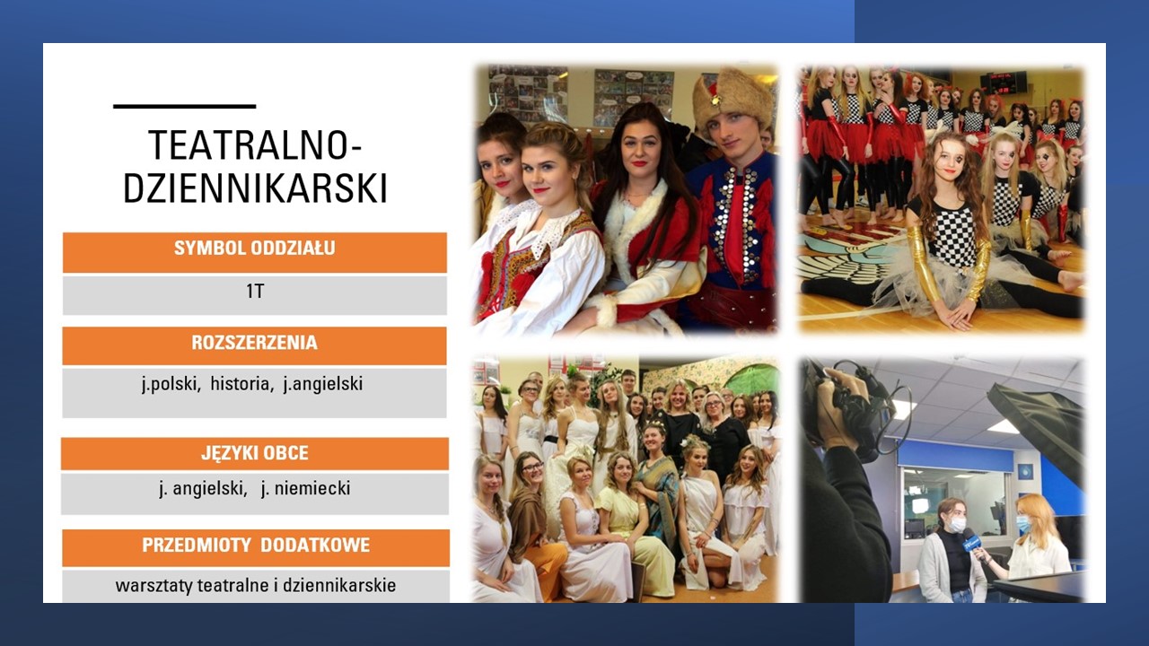 Grafika promująca profil teatralno-dziennikarski